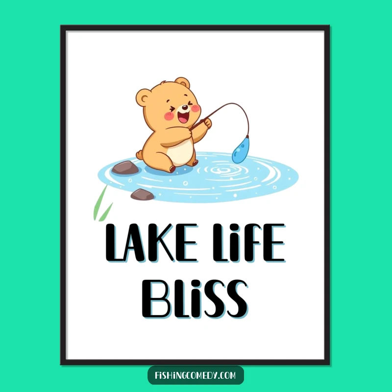 Funny Bear Cub Digital Art: Instant Outdoor Cheer, Perfect Printable