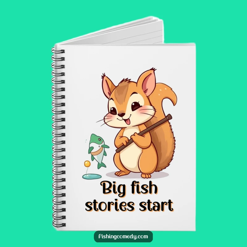 Funny Squirrel Fishing Notebook: Jot Down Laughs Journal, Ideal Creative Funny Gift