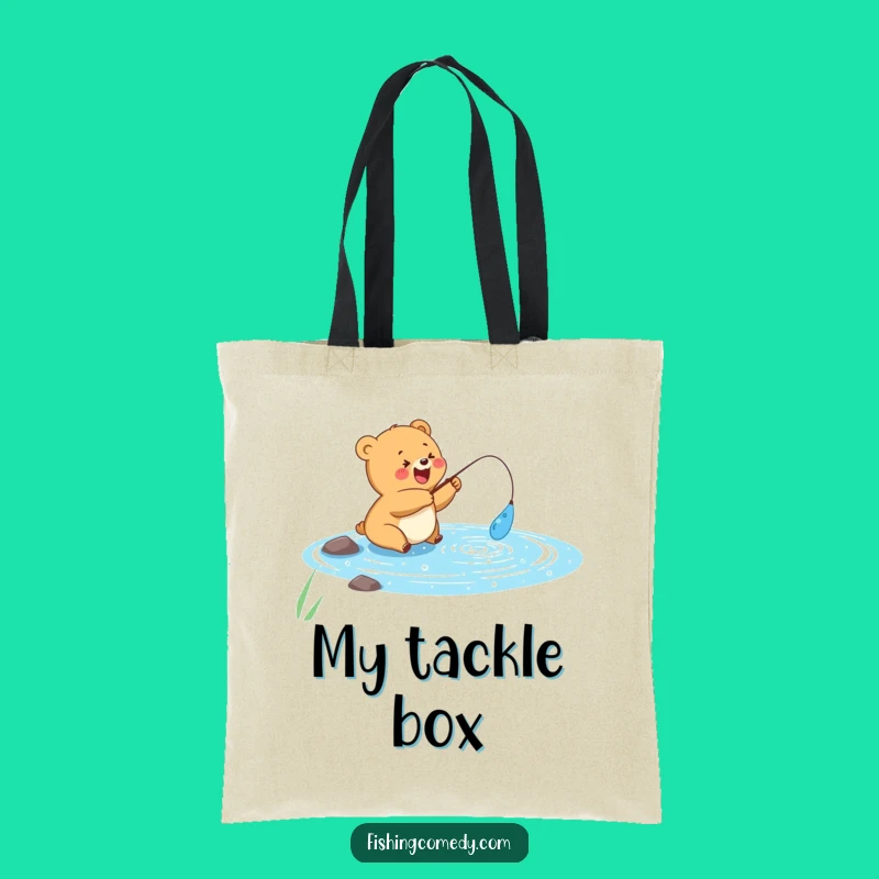 Funny Bear Cub Tote Bag: Carry Your Fishing Gear with Cheer